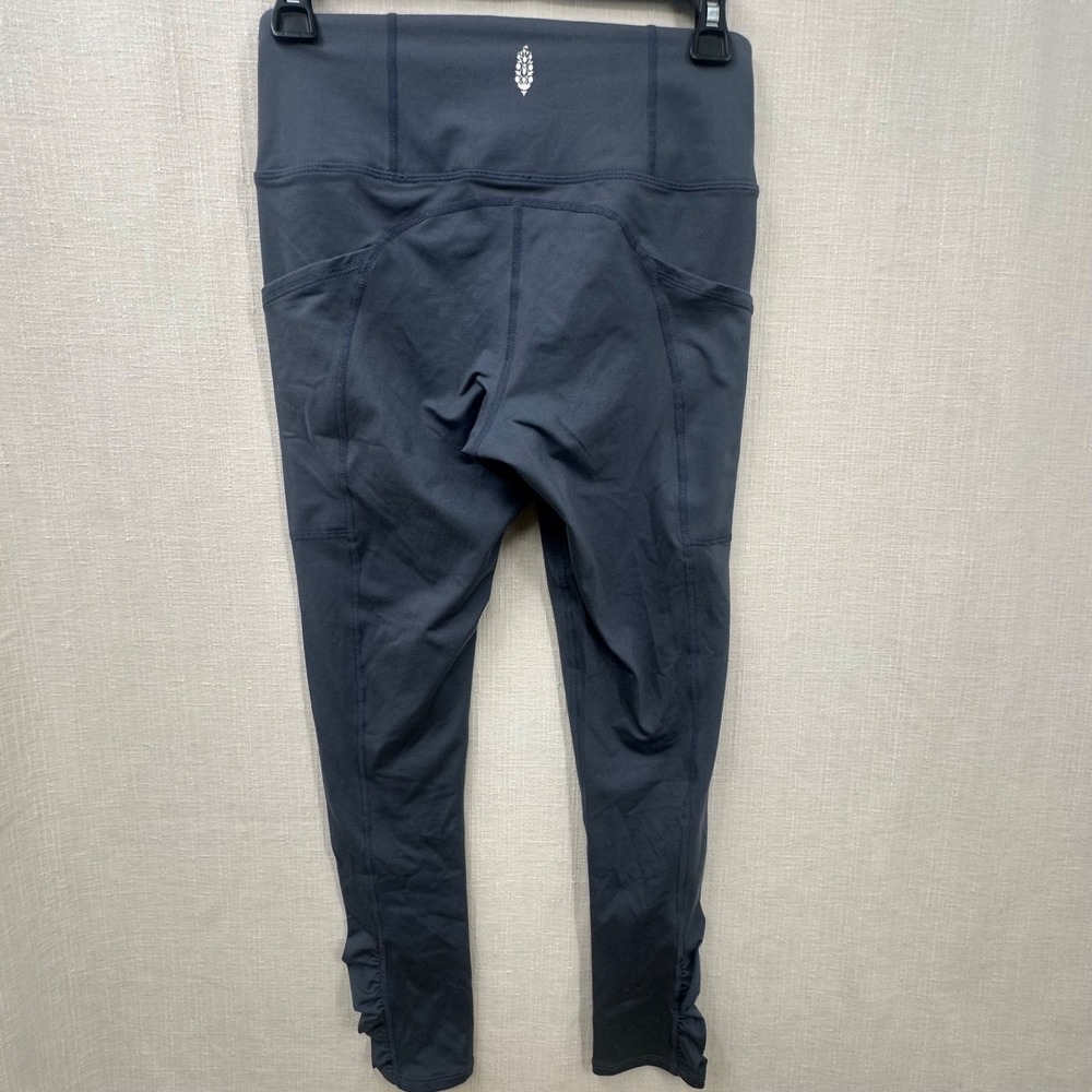FP Movement Free People Ruffle Me Up High Rise Leggings Blue Small Ruched - Picture 10 of 13